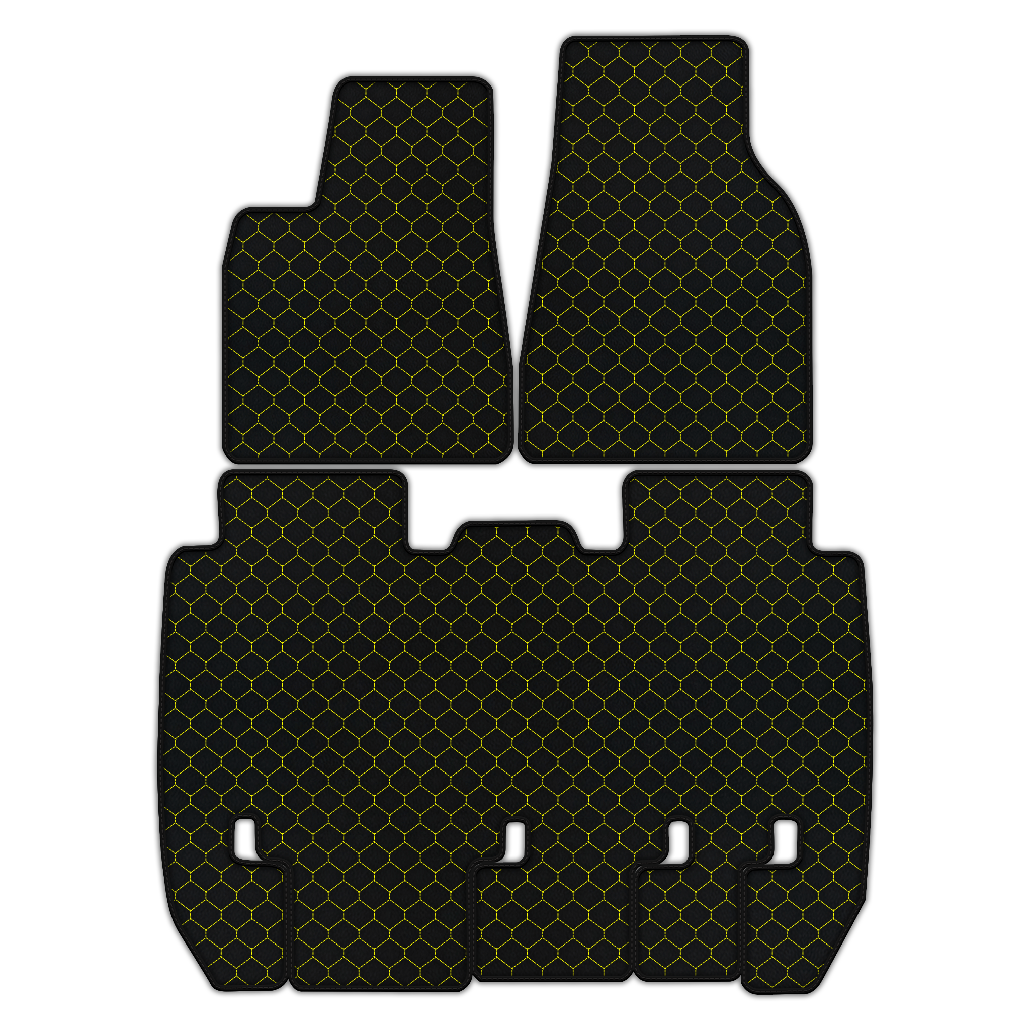 Customizable Leather Floor Mats with Hex Pattern for Tesla Model X - 5 Seats (2016-2025)