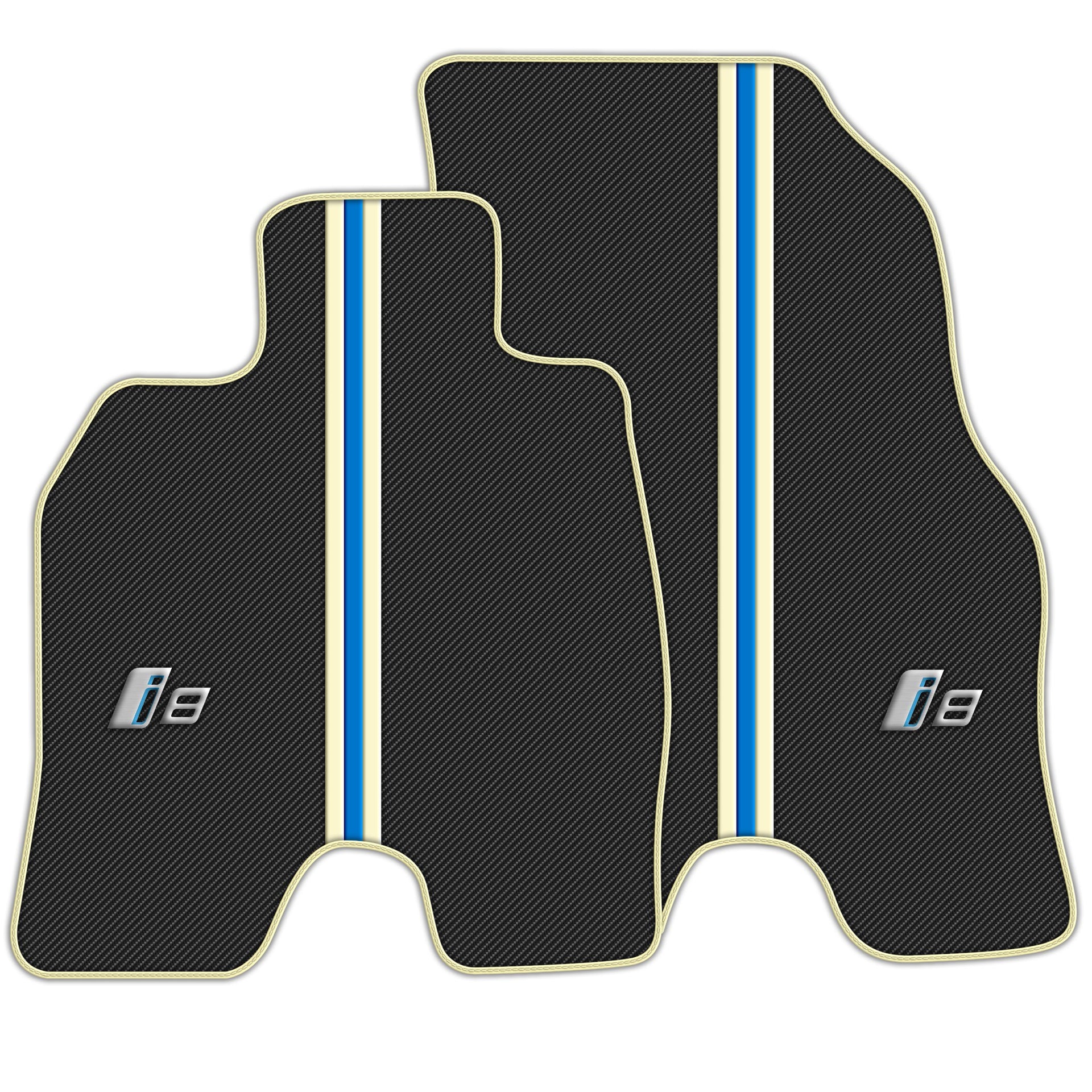 Premium White Leather Floor Mats for BMW i8 Series (2014-2017)