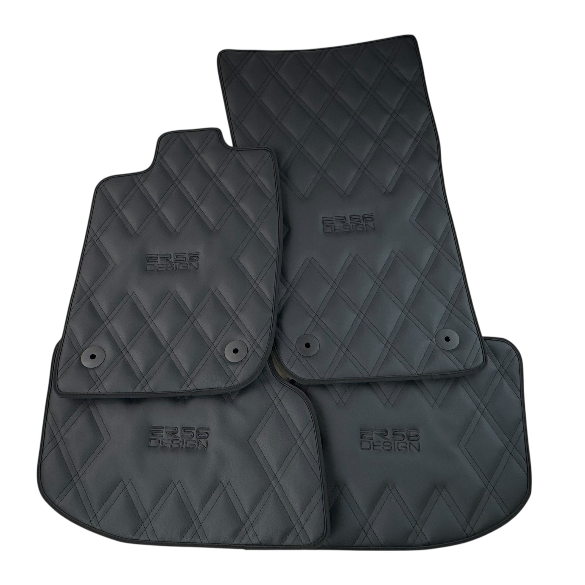 Bentley Continental GT (2018–2023) Black Floor Mats - with Leather | ER56 Design