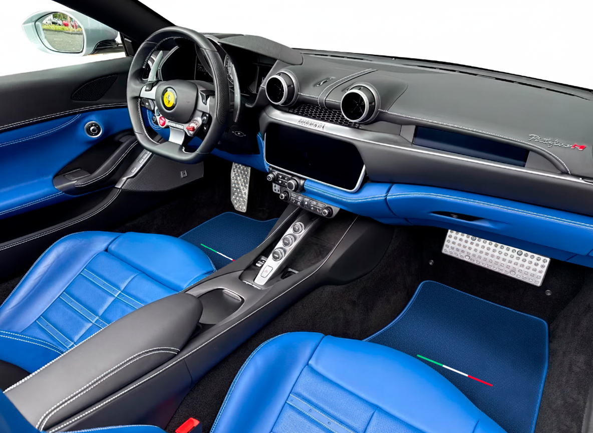 Alfombrillas de coche azul oscuro para Ferrari Portofino (2018-2023) Edición italiana - AutoWin