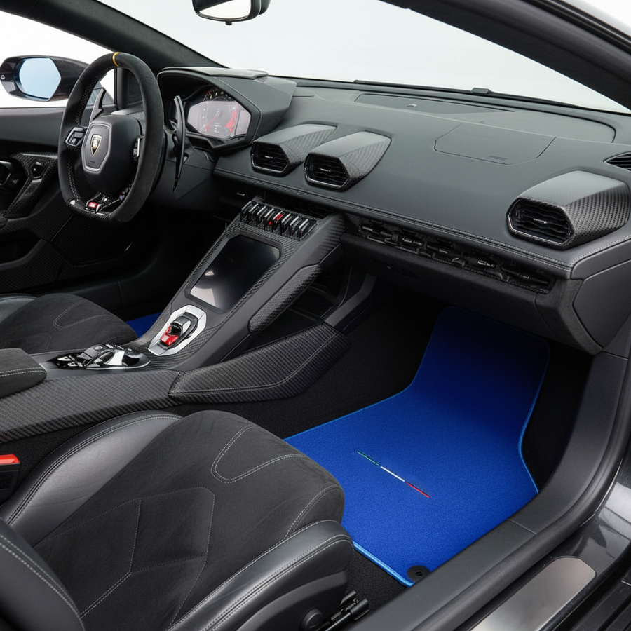 Tappetini per auto blu su misura per Lamborghini Huracan STO 2014-2023
