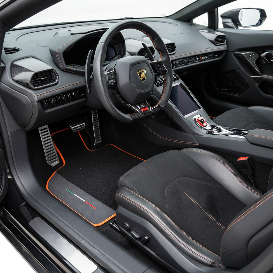 Tapis de voiture Sur mesure noirs pour Lamborghini Huracan