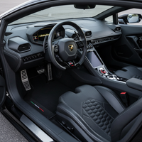 Black Floor Mats for Lamborghini Huracan STO with Alcantara Leather | Italian Edition