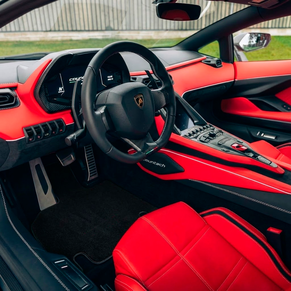 Interior look of floor mats for Lamborghini Countach Autowin Brand
