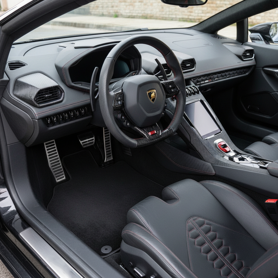 Tappetini per auto Neri Su Misura per Lamborghini Huracan