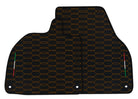 Black Leather Floor Mats for Lamborghini Revuelto (2024-2026) - Orange Sewing