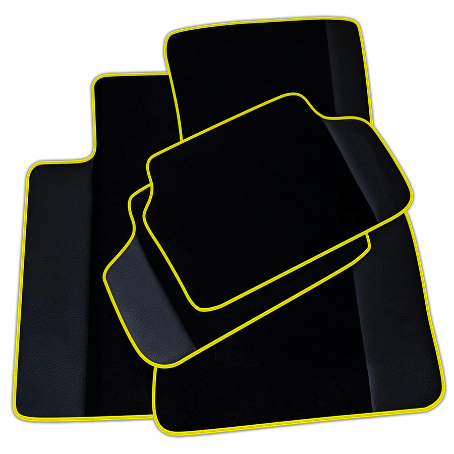 Black Floor Mats for BMW 1 Series 1 Series with Leather | Various Trim Colors