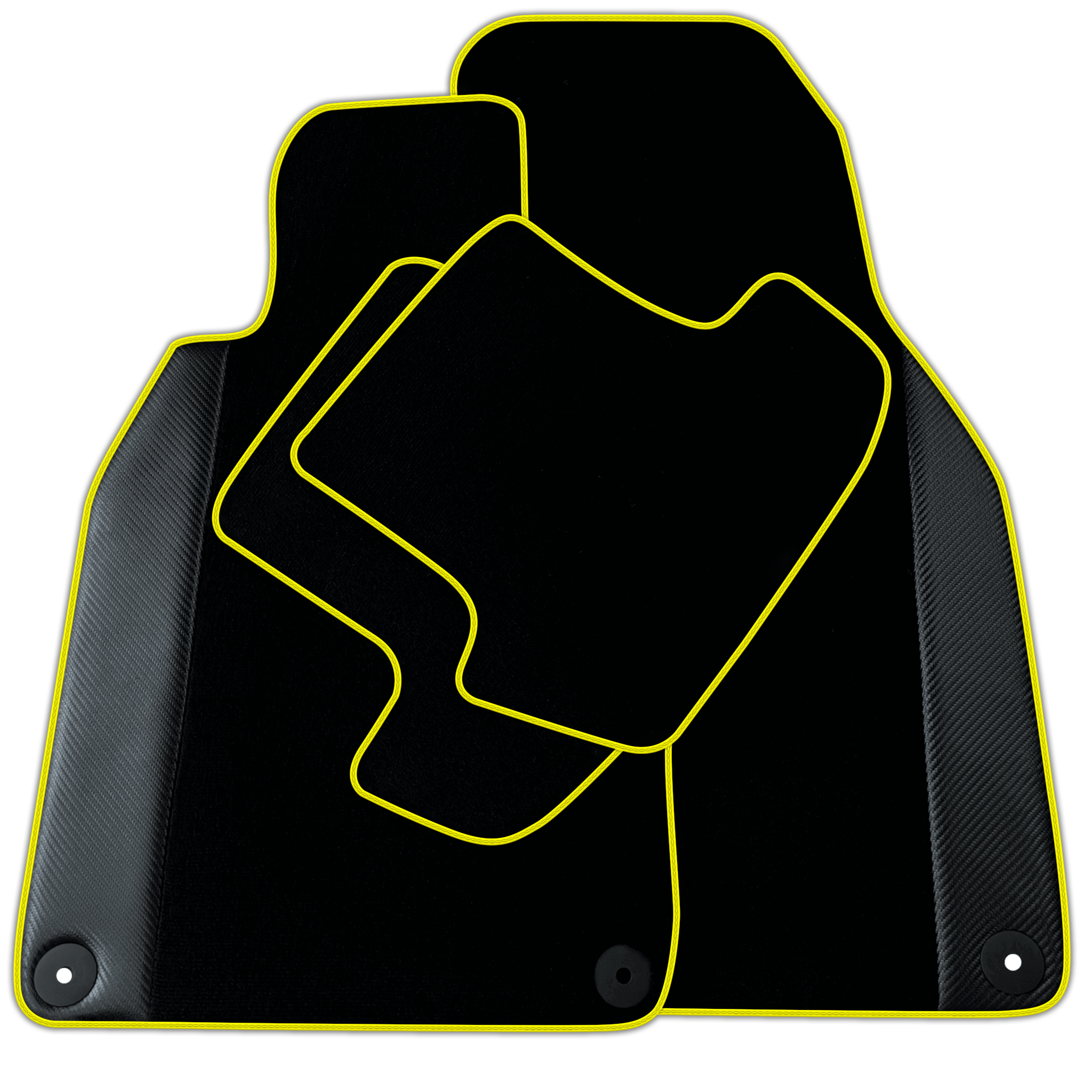 Black Floor Mats for Porsche 911 - 997 (2004-2012) with Carbon