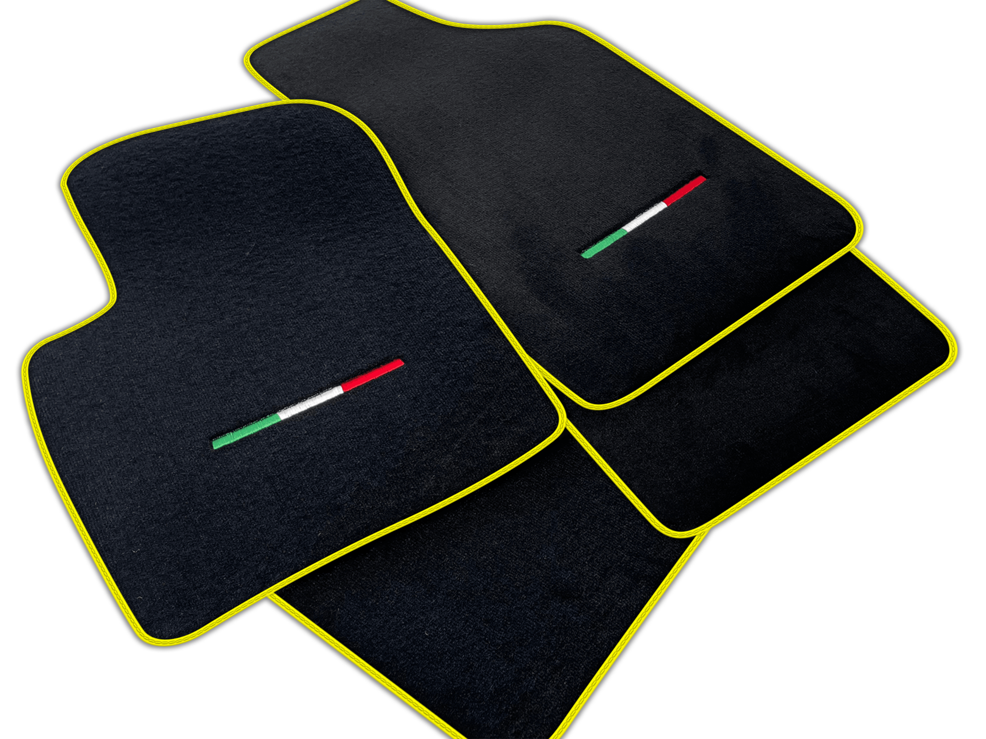 Italian Edition Black Floor Mats for Fiat 500 (2015-2020) Electric