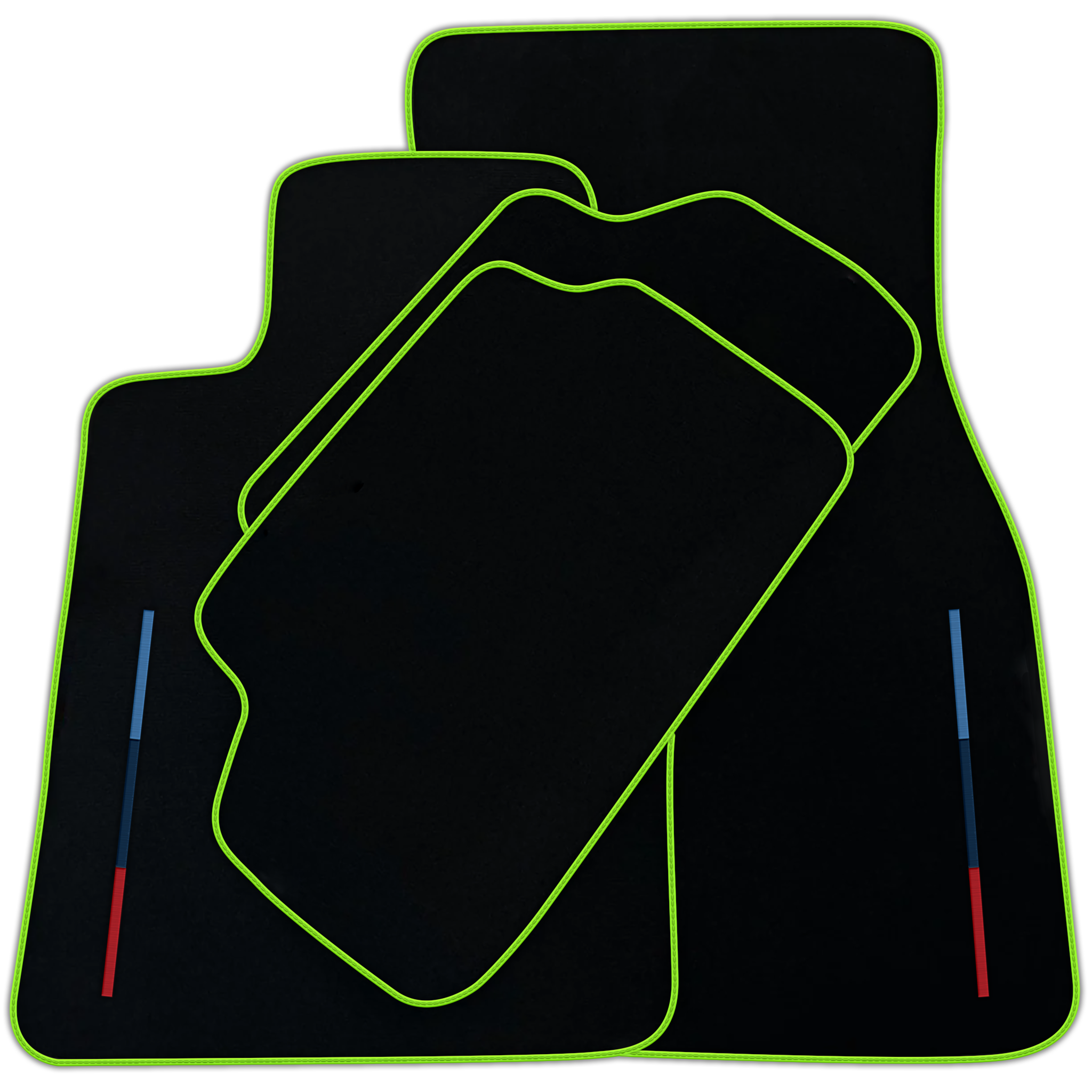 Black Floor Mats For BMW 6 Series E63 With Color Stripes Tailored Set Perfect Fit | Various Trim Colors
