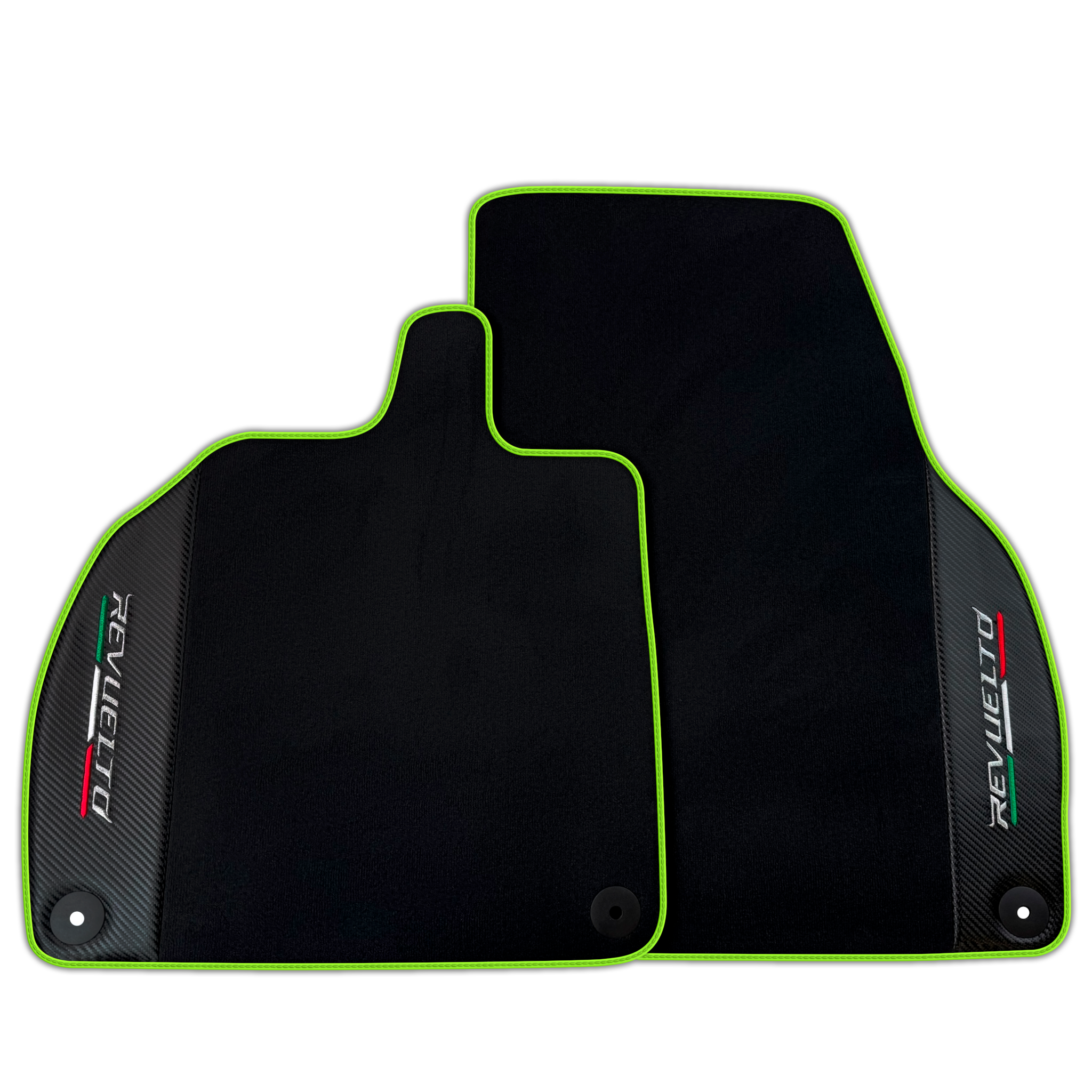Luxury Black Carbon Fiber Leather Floor Mats for Lamborghini Revuelto