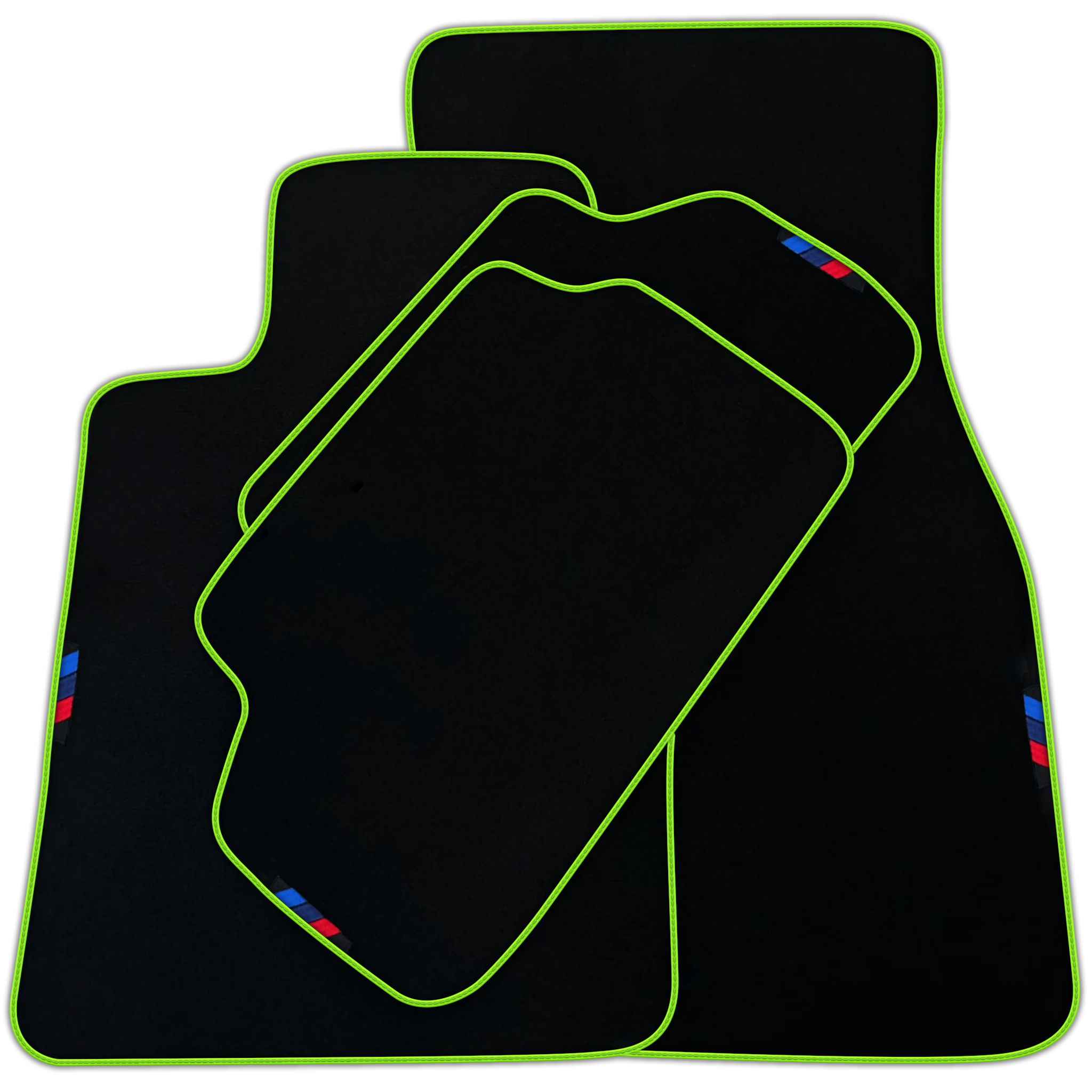 Black Mats For BMW 3 Series E30 4-doors Sedan | Blue Trim | Various Trim Colors