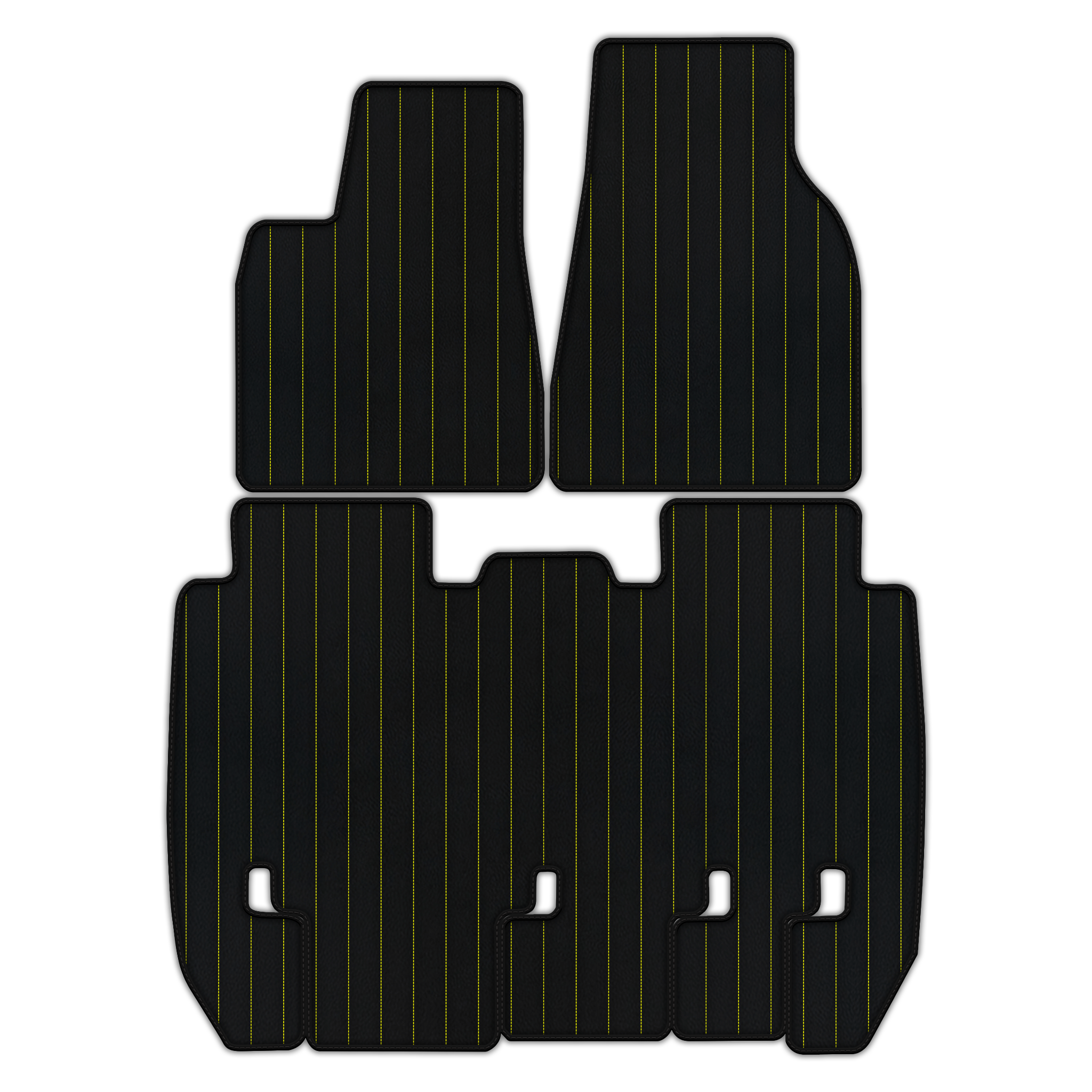 Customizable Leather Floor Mats with Line Pattern for Tesla Model X - 5 Seats (2016-2025)