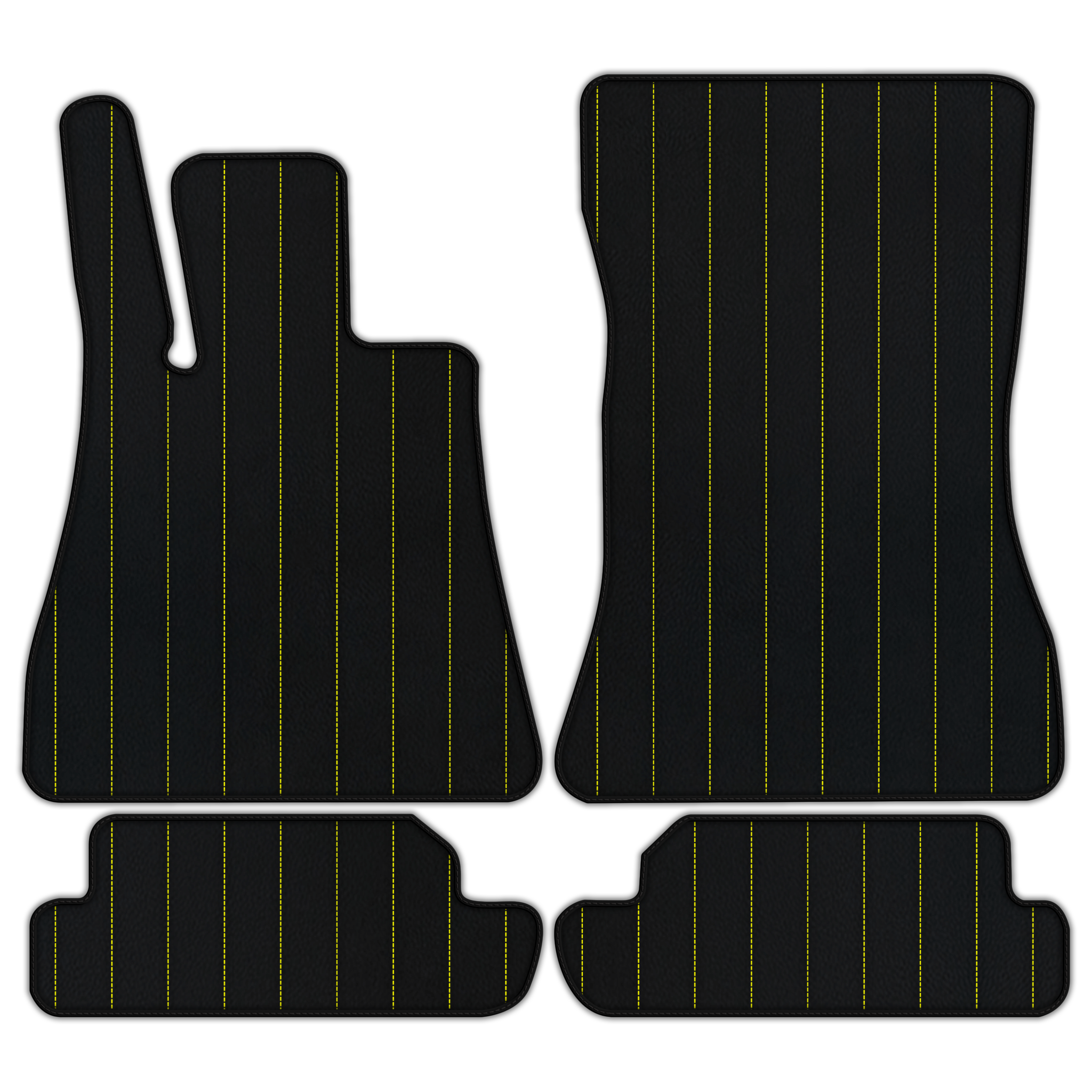 Customizable Leather Floor Mats with Line Pattern for Mercedes Benz AMG GT