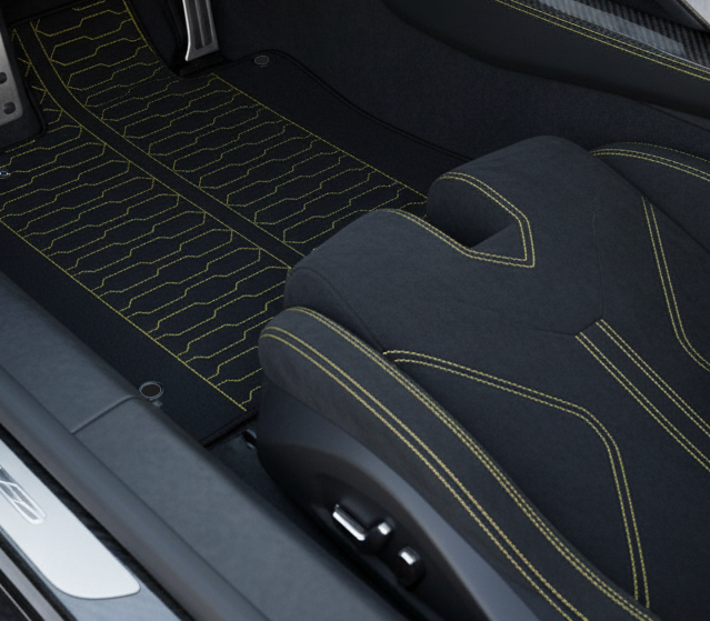 Customizable Leather Floor Mats with Interlaced Hex Pattern for Lamborghini Centenario (2016-2017) - AutoWin