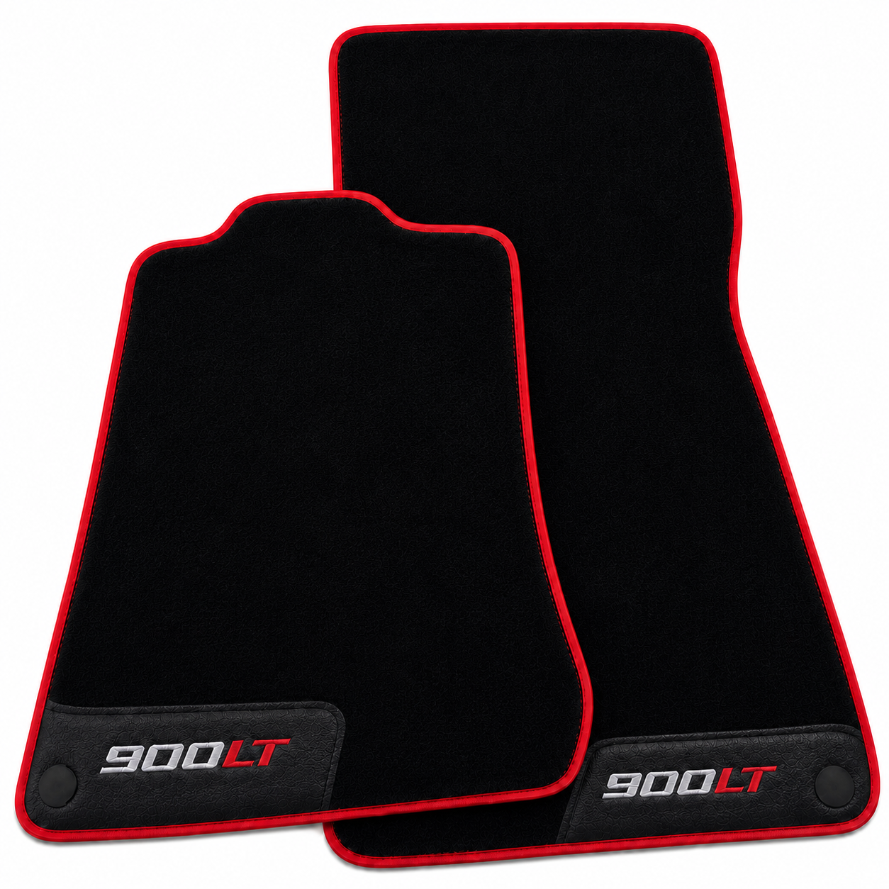 Black Floor Mats For McLaren 720S - 900 LT Tailored With Red Trim