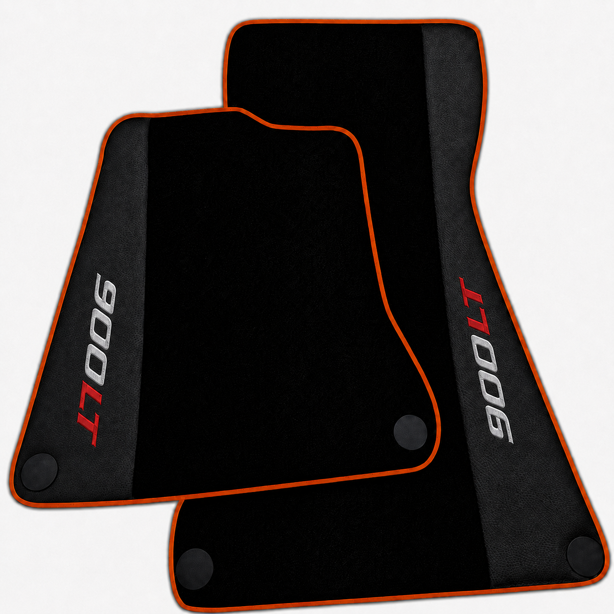 Floor Mats For McLaren 720S - 900 LT Black Tailored With Red Trim