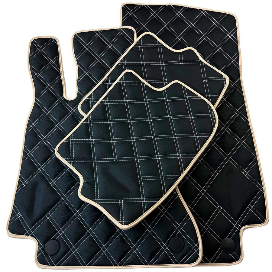 Customizable Black and Beige Trim Floor Mats For Mercedes Benz A-Class W177 Hatchback (2018-2023) - AutoWin