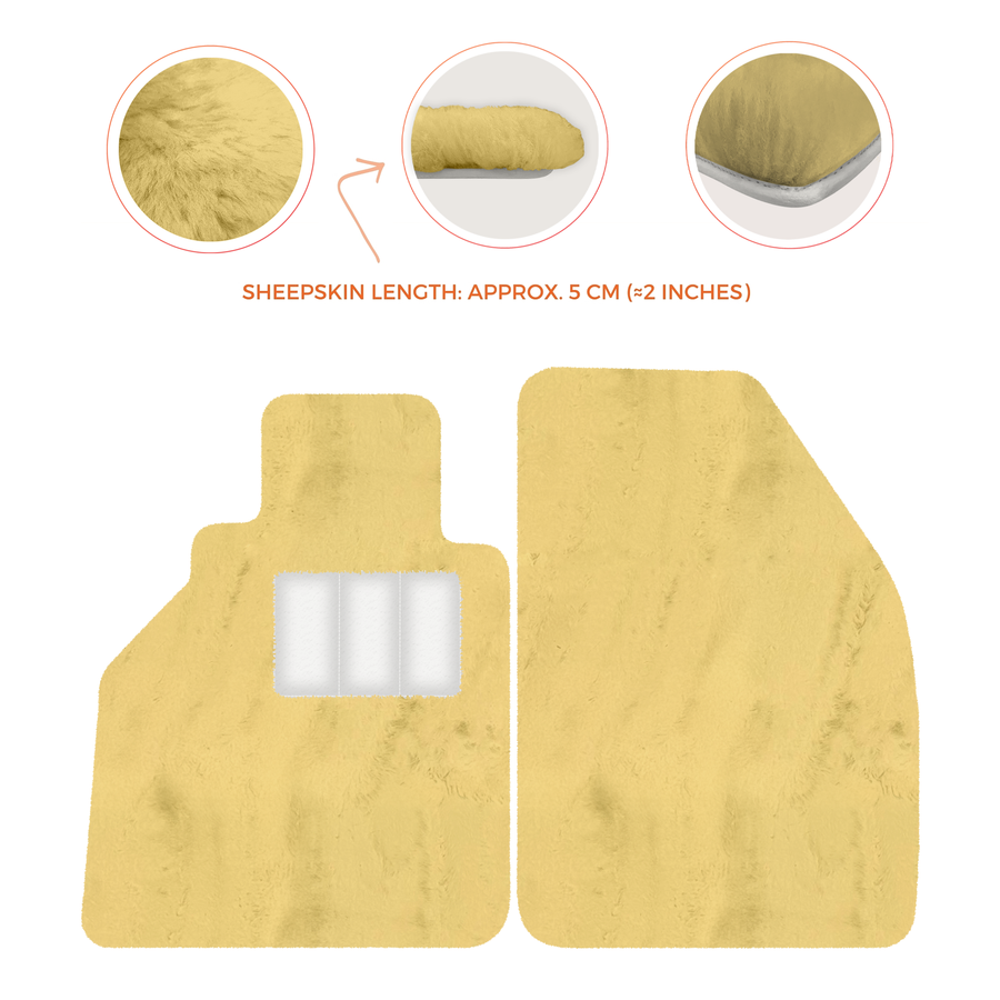 Alfombrillas de piel de oveja para Porsche 986 Boxster (1996-2004) - Longitud de piel de oveja, varias opciones de color