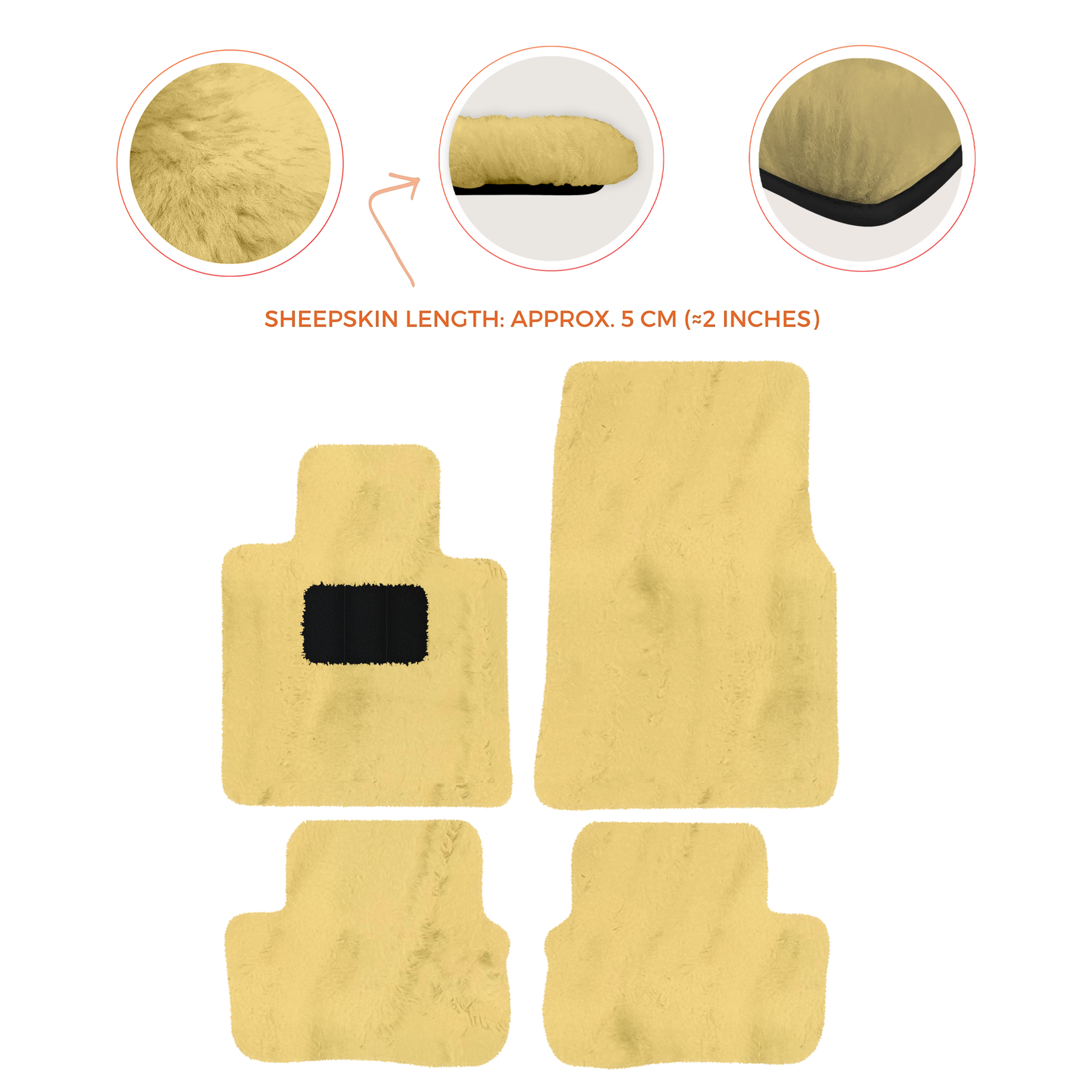Premium Sheepskin Floor Mats for Rolls-Royce Shadow (1965-1977)