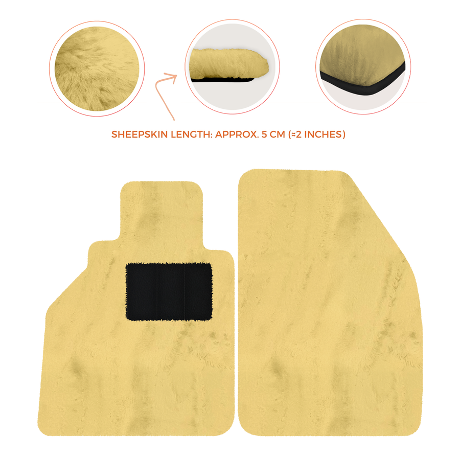 Alfombrillas de piel de oveja para Porsche 986 Boxster (1996-2004) - Longitud de piel de oveja, varias opciones de color