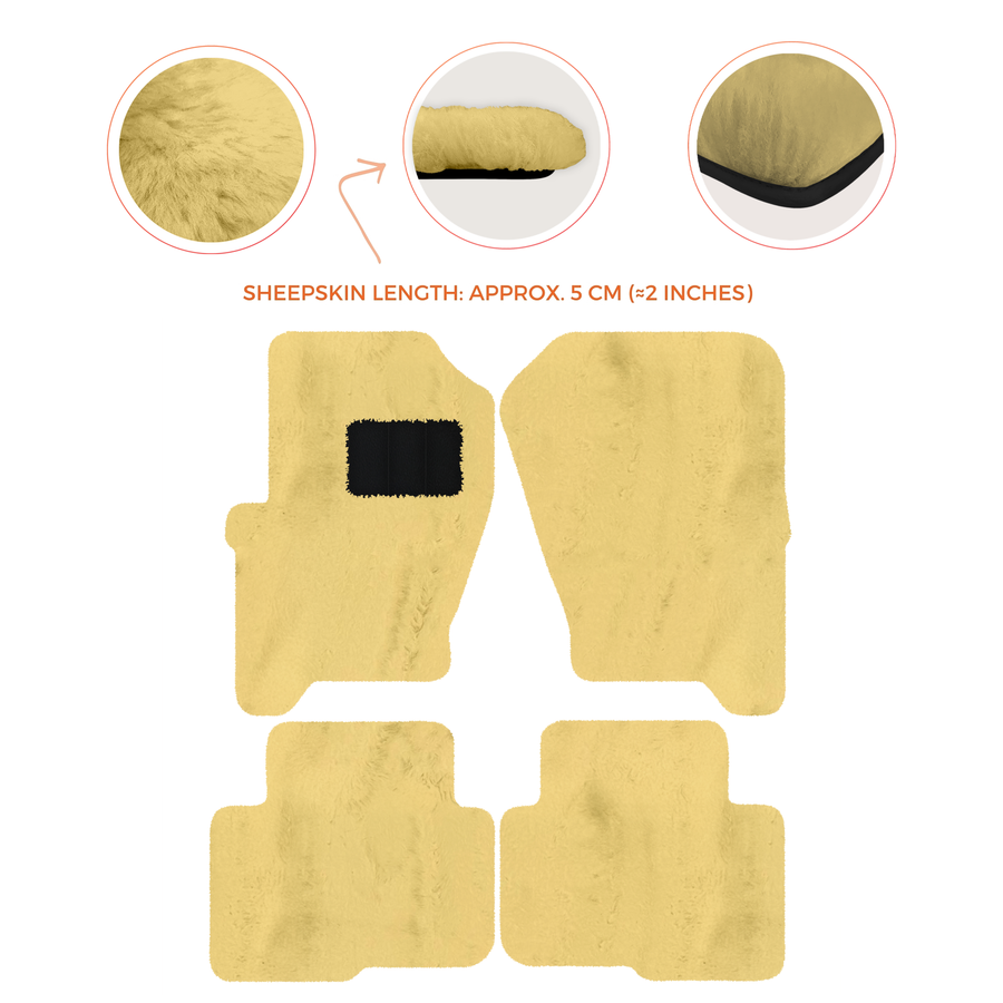 Premium Sheepskin Floor Mats for Land Rover Freelander (2007-2012)