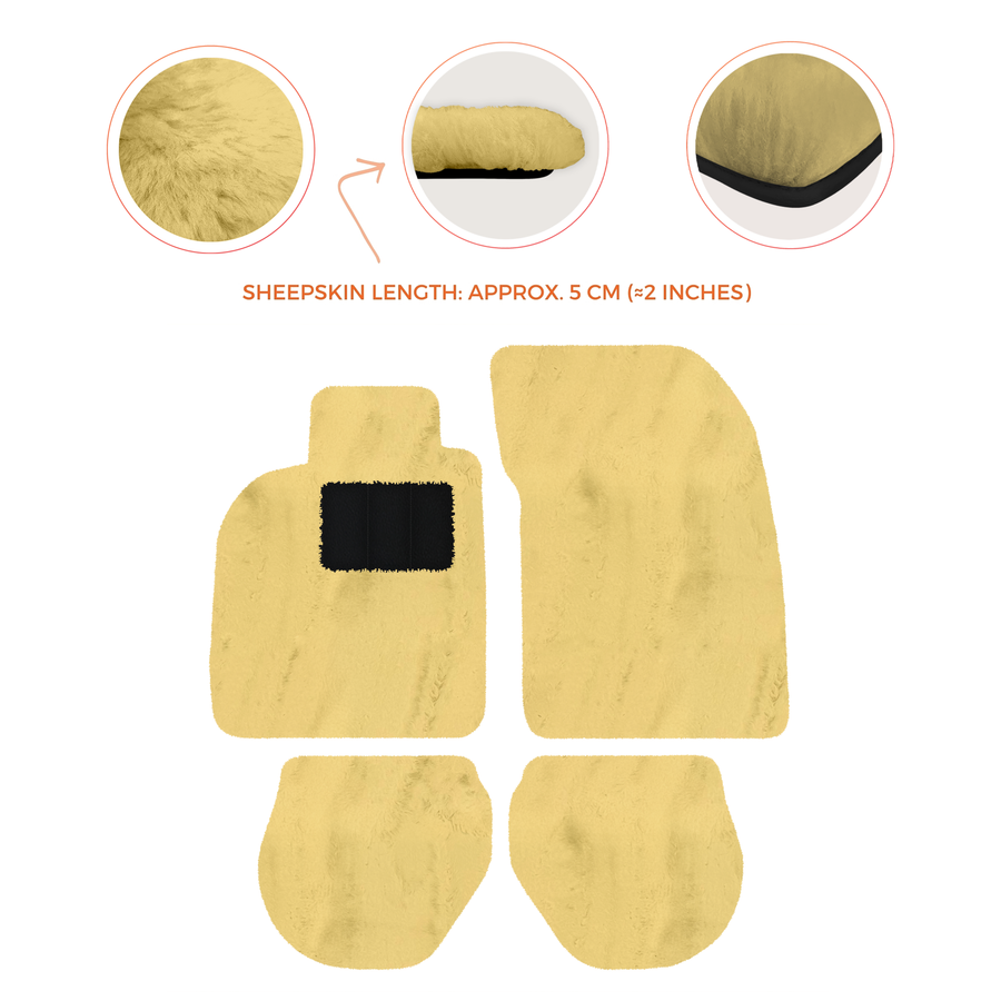 Alfombrillas de piel de oveja para Porsche 911-993 (1993-1998) - Longitud de piel de oveja, varias opciones de color