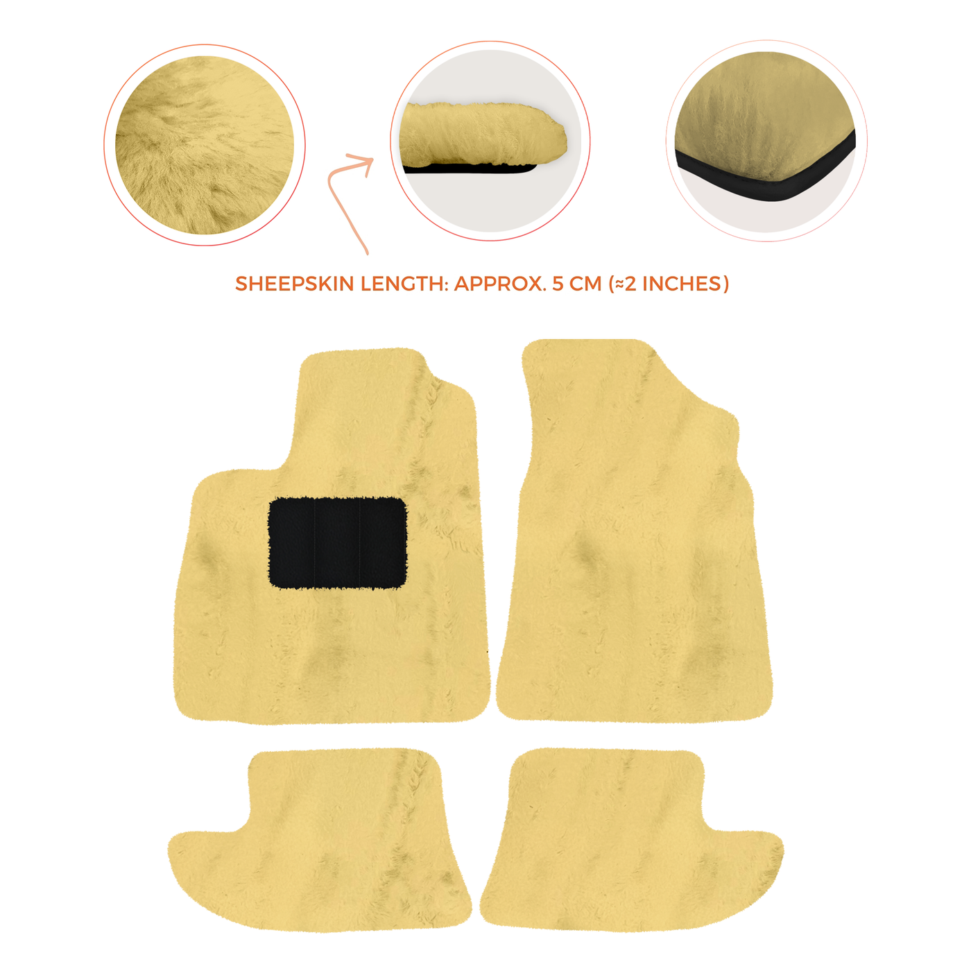 Luxury Sheepskin Floor Mats for Bentley Continental GT (2011-2018)