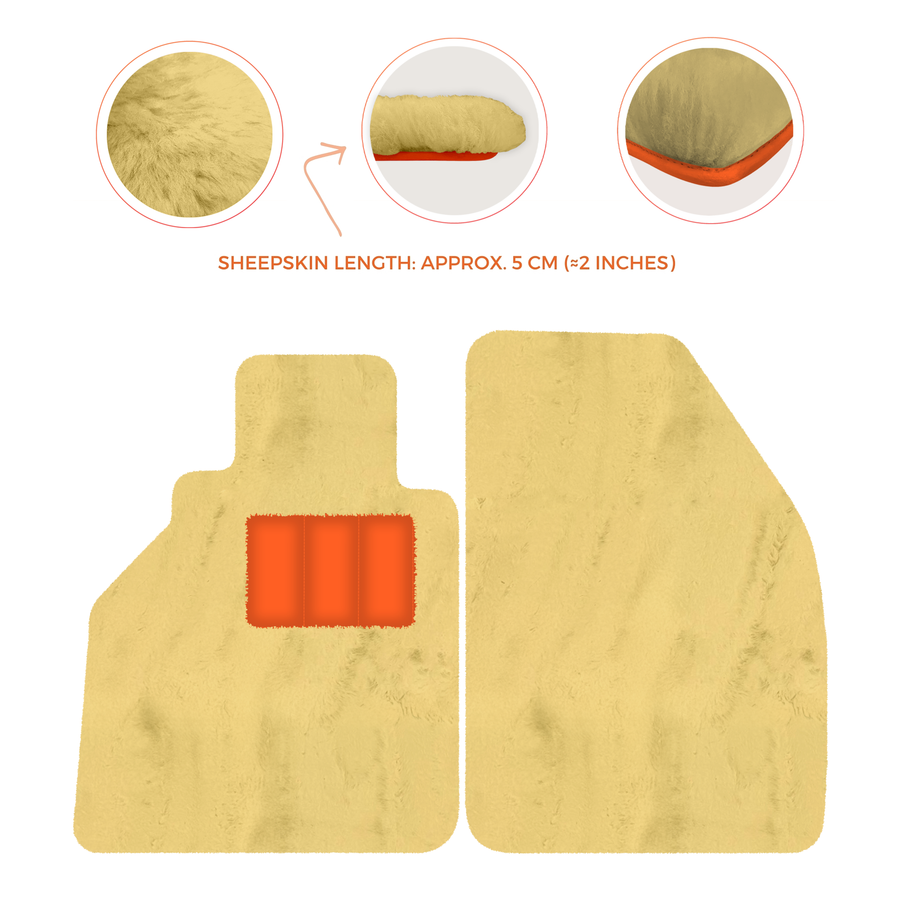 Alfombrillas de piel de oveja para Porsche 986 Boxster (1996-2004) - Longitud de piel de oveja, varias opciones de color