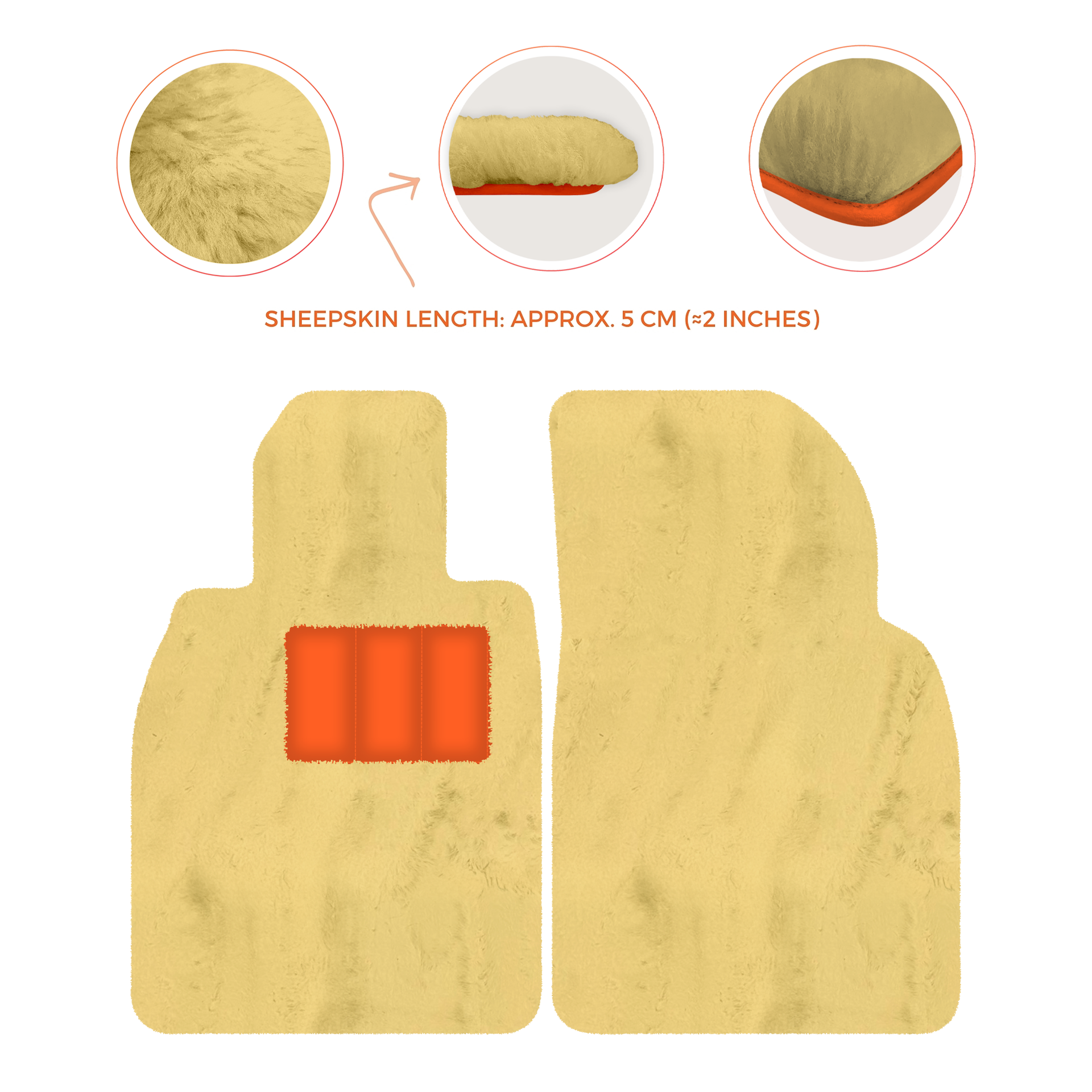 Premium Sheepskin Floor Mats for Porsche Cayenne (2018-2023)