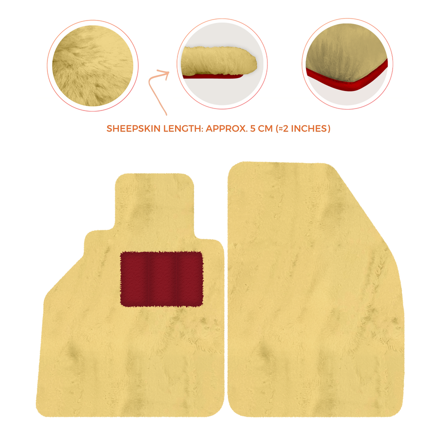 Alfombrillas de piel de oveja para Porsche 986 Boxster (1996-2004) - Longitud de piel de oveja, varias opciones de color