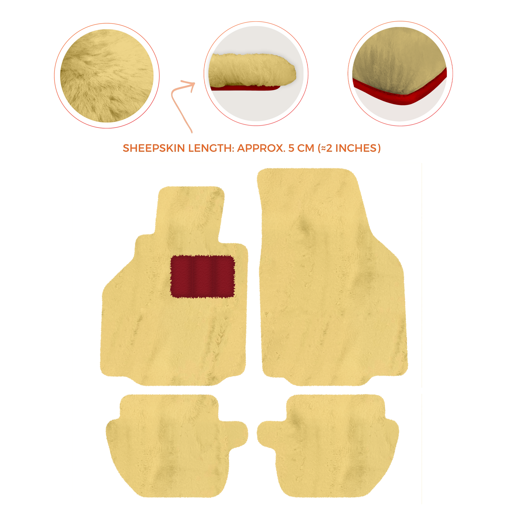 Premium Luxury Sheepskin Floor Mats for Ferrari Roma (2021-2024)