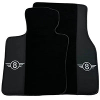 Black Floor Mats for Mini Cooper / One Electric (2020-2023) with Leather - AutoWin