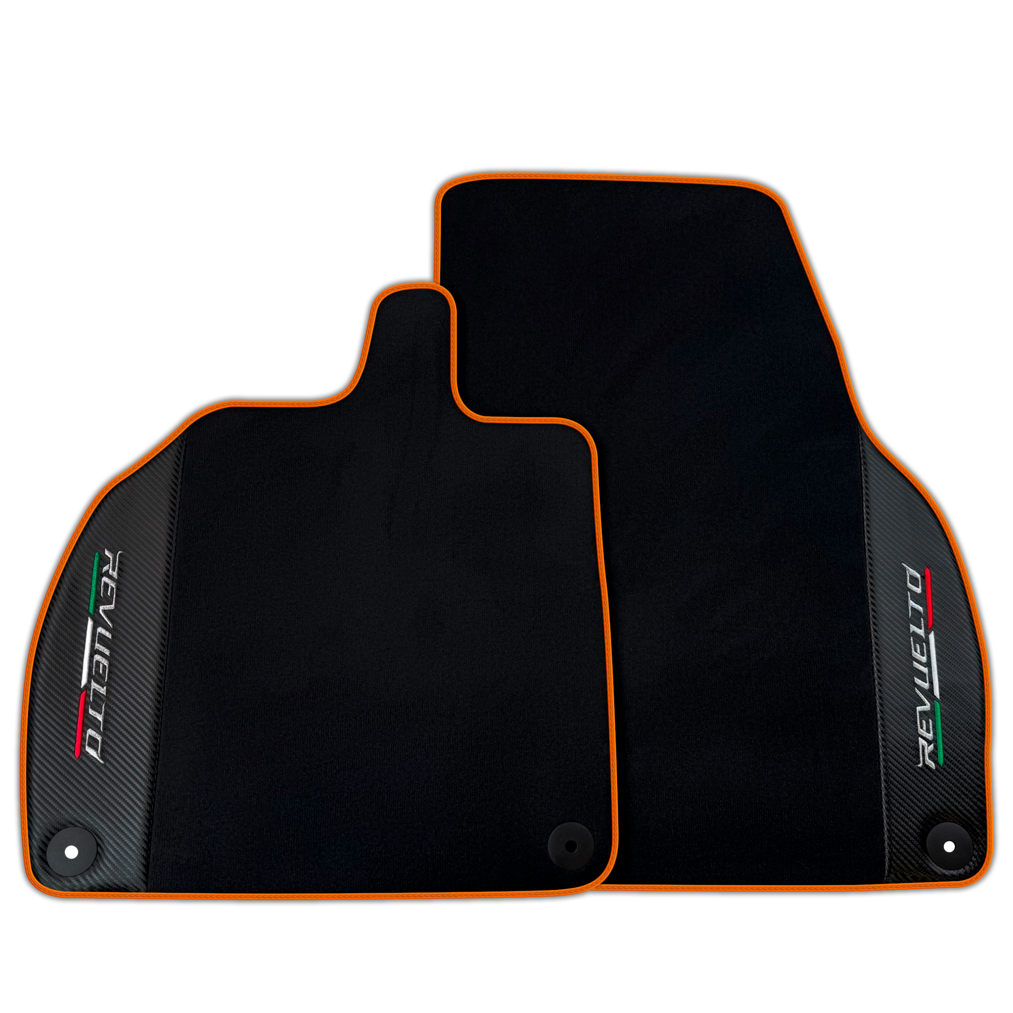 Luxury Black Carbon Fiber Leather Floor Mats for Lamborghini Revuelto