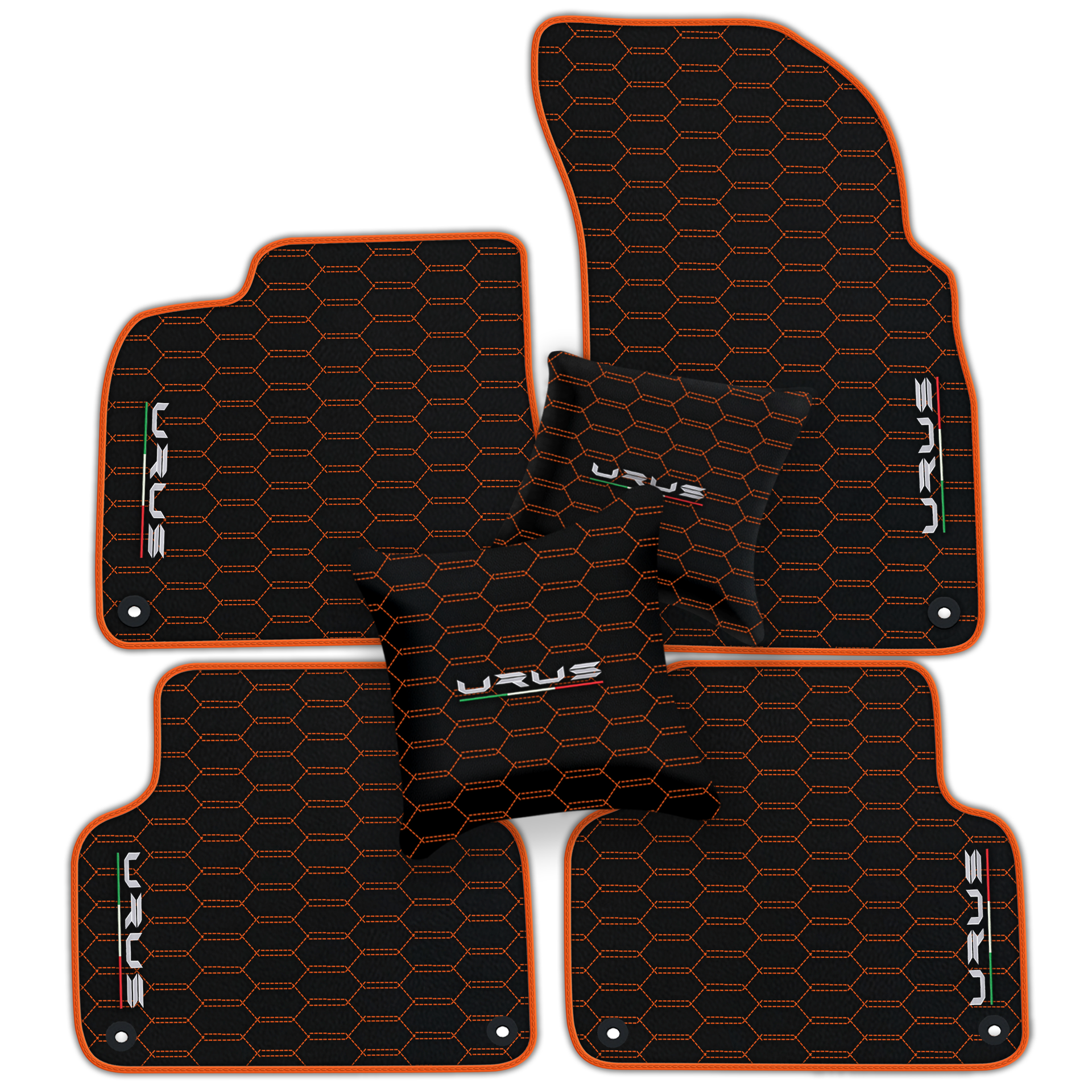Floor Mats For Lamborghini Urus Black Tailored Yellow Edition - AutoWin.EU