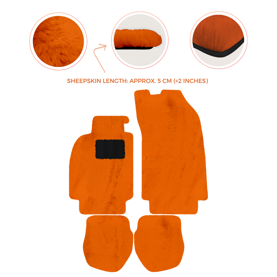 Alfombrillas de piel de oveja para Porsche 911 - 964 (1989-1994) - Longitud de piel de oveja, varias opciones de color