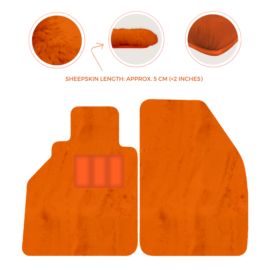Alfombrillas de piel de oveja para Porsche 986 Boxster (1996-2004) - Longitud de piel de oveja, varias opciones de color