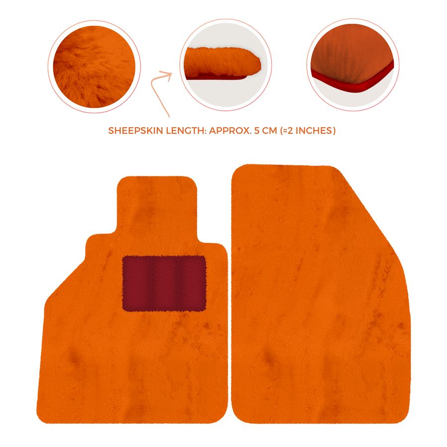 Alfombrillas de piel de oveja para Porsche 986 Boxster (1996-2004) - Longitud de piel de oveja, varias opciones de color