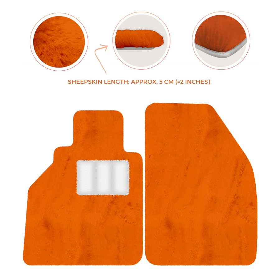 Alfombrillas de piel de oveja para Porsche 986 Boxster (1996-2004) - Longitud de piel de oveja, varias opciones de color