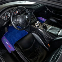 Tapis de voiture bleus personnalisables pour Lamborghini Diablo (1990-2001) avec cuir violet