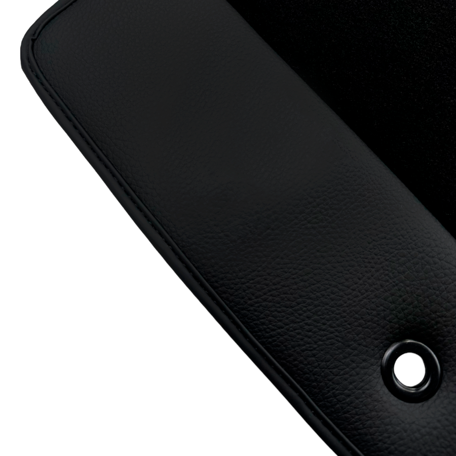 Black Floor Mats for Chevrolet Spark Hatchback (2010-2013) BiFuel with Leather | AutoWin