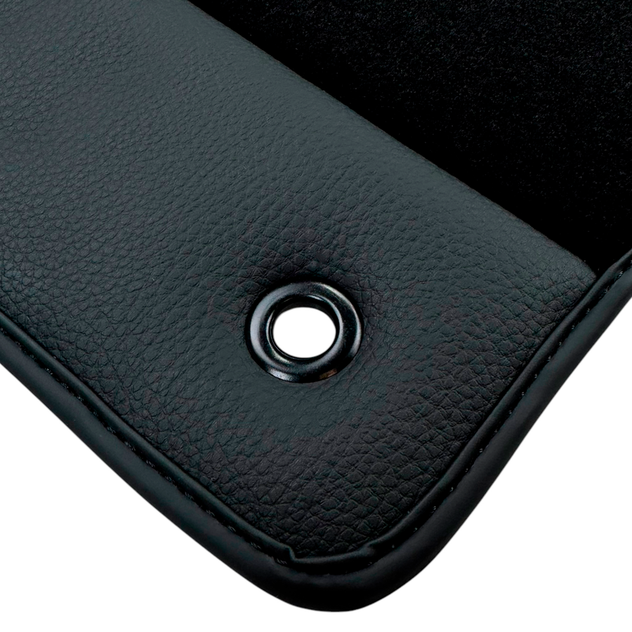 Black Floor Mats for Jeep Cherokee KL (2014-2024) with Leather | AutoWin