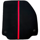 Black Car Floor Mats with Red Leather Line for Ferrari 488 GTB (2016-2022)