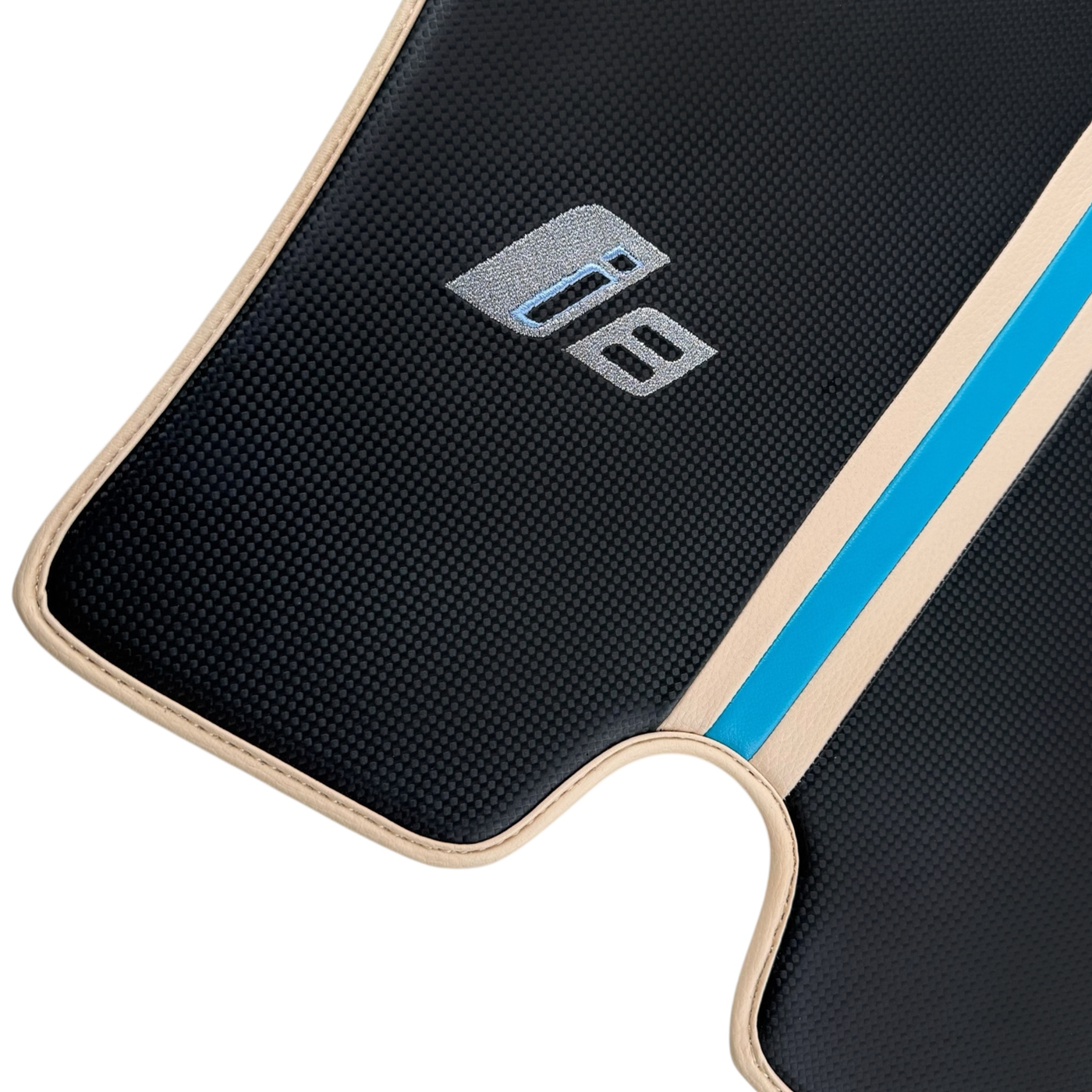 Carbon Fiber Floor Mats for BMW i8 Series L12 L15 | Cream Leather