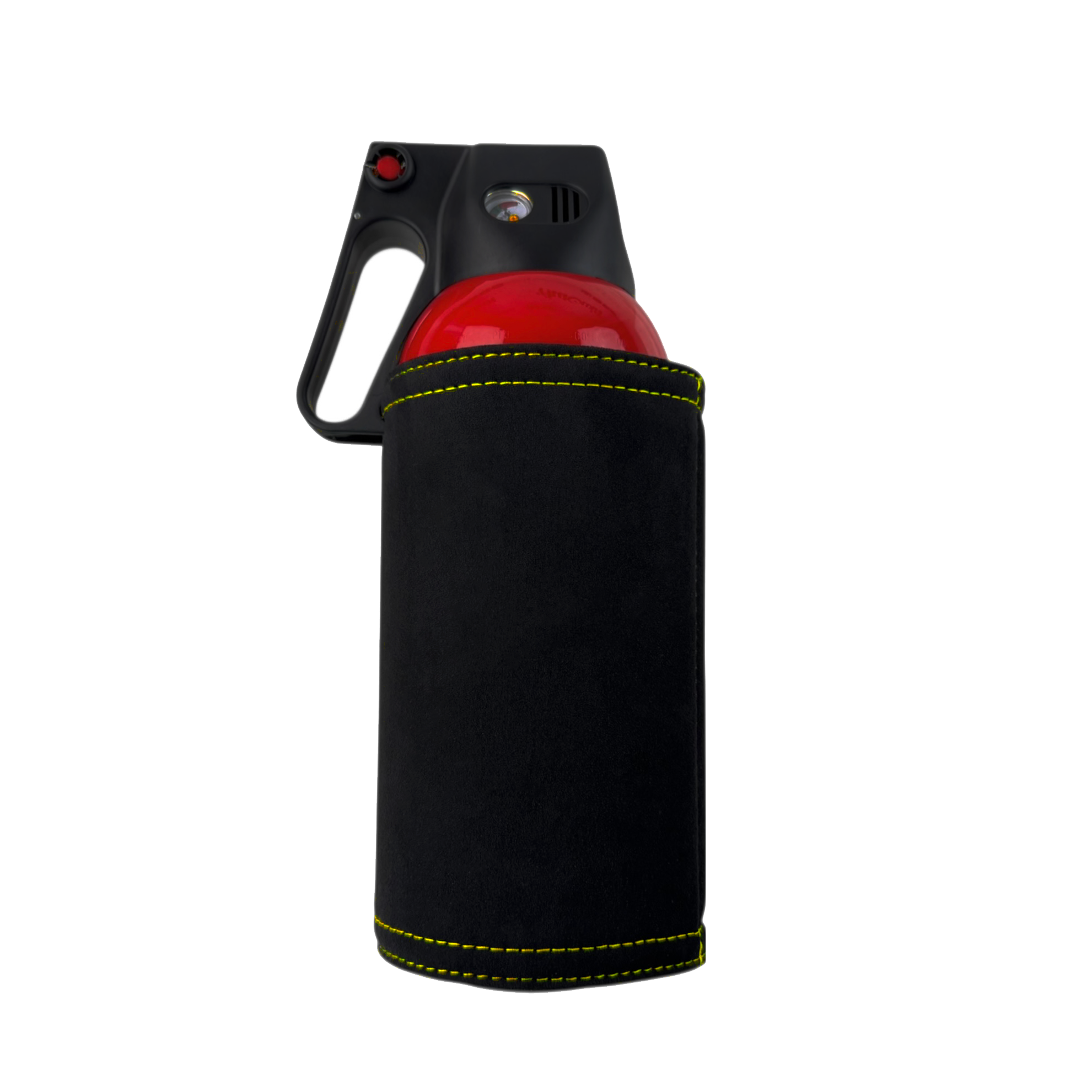 Fire Extinguisher Cover for Ferrari – Black Alcantara with Red Stitching