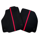 Black Car Floor Mats with Red Leather Line for Ferrari 488 GTB (2016-2022)