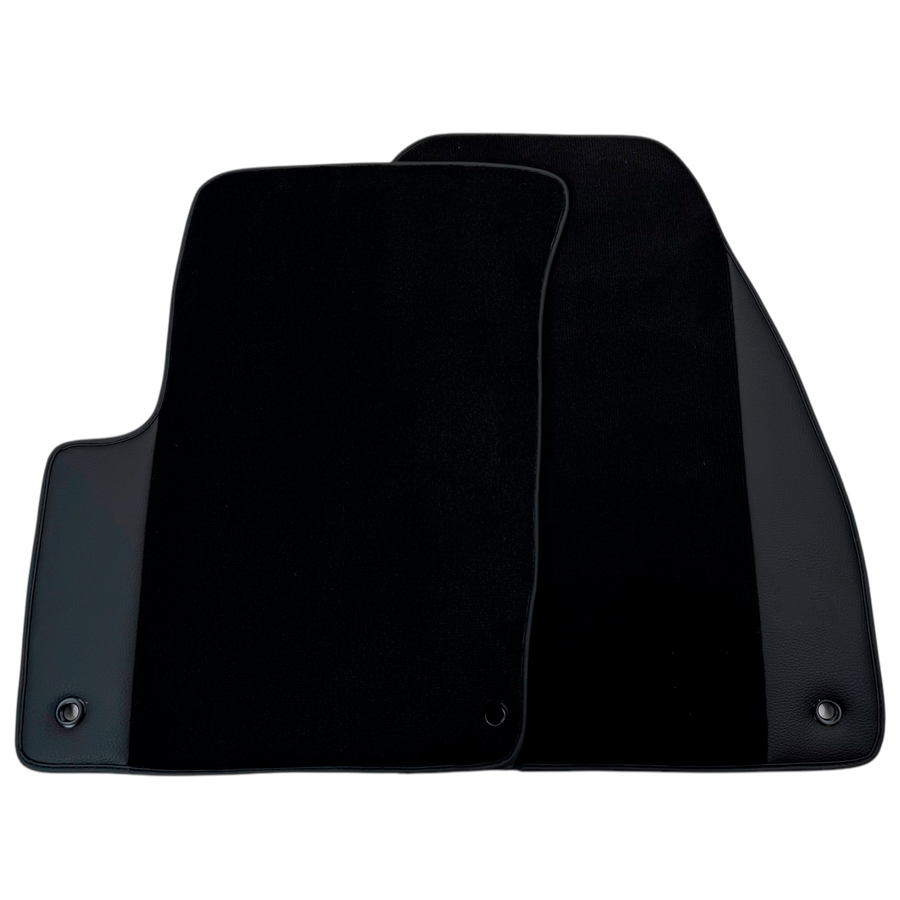Black Floor Mats for Chevrolet Spark Hatchback (2010-2013) BiFuel with Leather | AutoWin