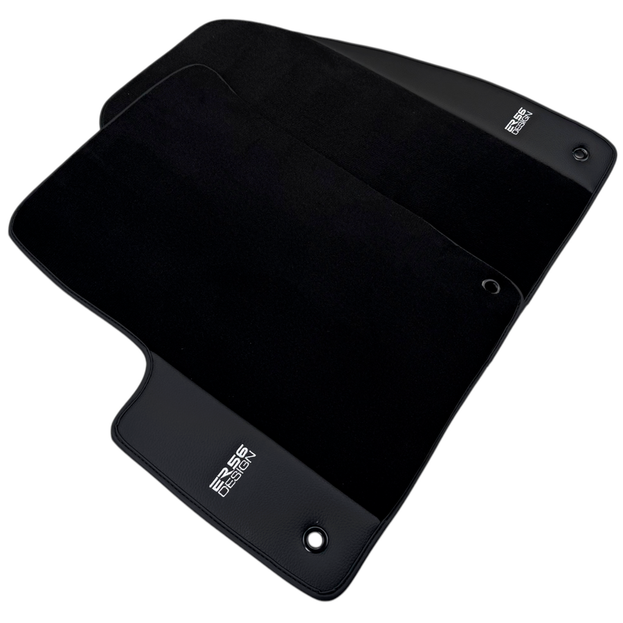 ER56 Design Black Floor Mats for Jeep Renegade (2018-2024) Co Drive with Fixing System with Leather