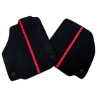 Black Car Floor Mats with Red Leather Line for Ferrari 488 GTB (2016-2022)