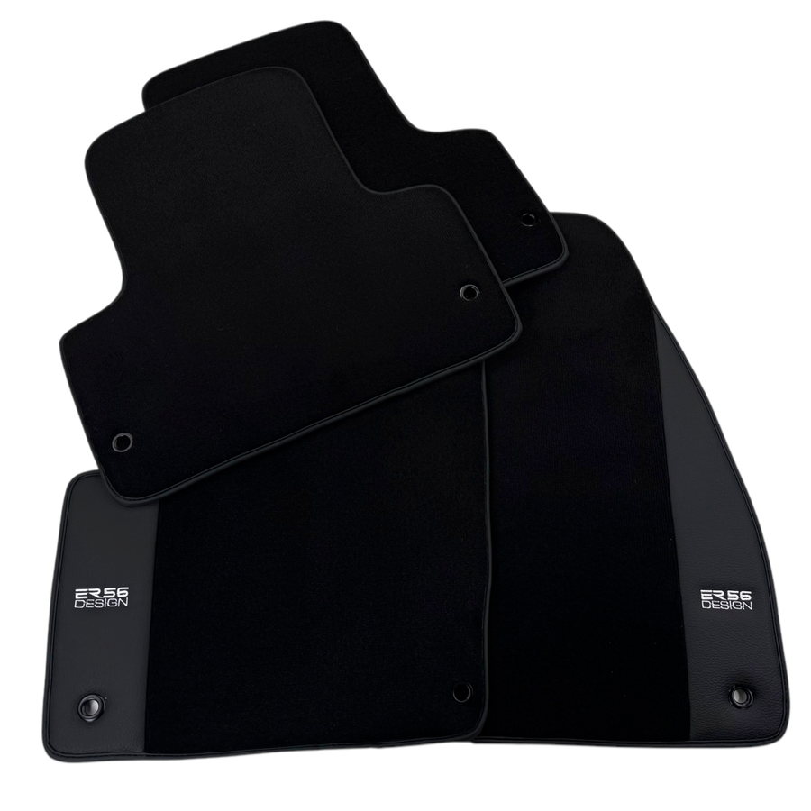 ER56 Design Black Floor Mats for Jeep Renegade (2018-2024) Co Drive with Fixing System with Leather